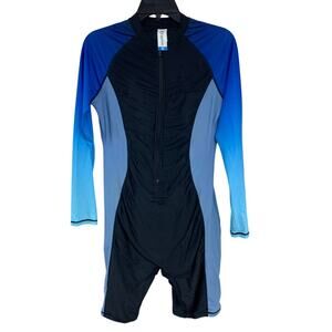 Halcurt Womens Medium One Piece Rash Guard Modest Swimsuit w Built in Bra